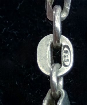 Серебряная цепь якорного плетения. 