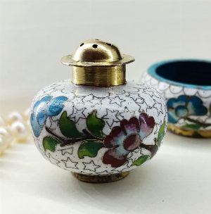 Миниатюрные винтажные солонки клуазоне (cloisonnе). Перегородчатая эмаль. Китай середины XX века
