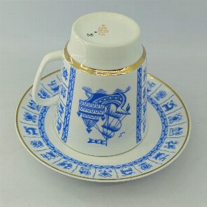 Кофейные пары из костяного фарфора "Кораблик". ЛФЗ