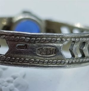Винтажное серебряное кольцо с ярким синим фианитом. СССР