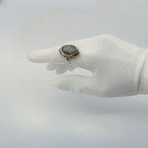 Серебряное кольцо с агатом. Скань