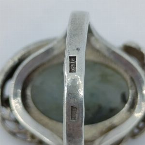 Серебряное кольцо с агатом. Скань