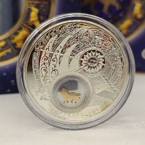 20 рублей 2013 г. Знаки зодиака Лев (Беларусь) Серебро. Сертификат.