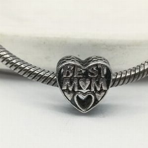 Серебряный шарм "Best Mom" PANDORA 